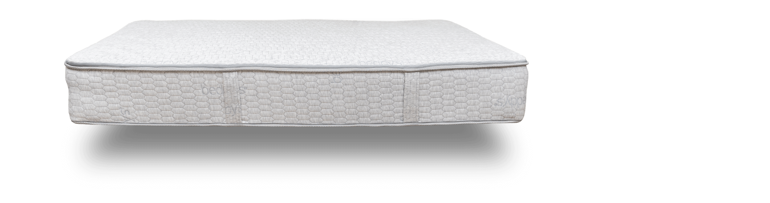 The Beddys ZipClean mattress on a transparent background with the Beddys logo next to it.