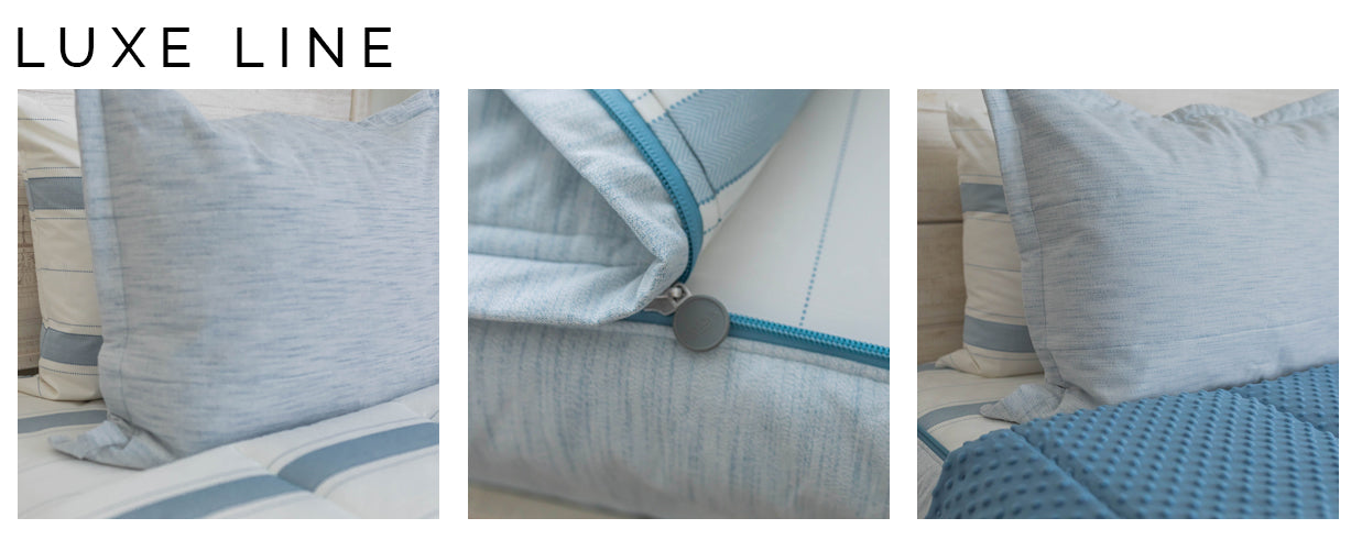 Graphic showing features of Beddys Luxe line