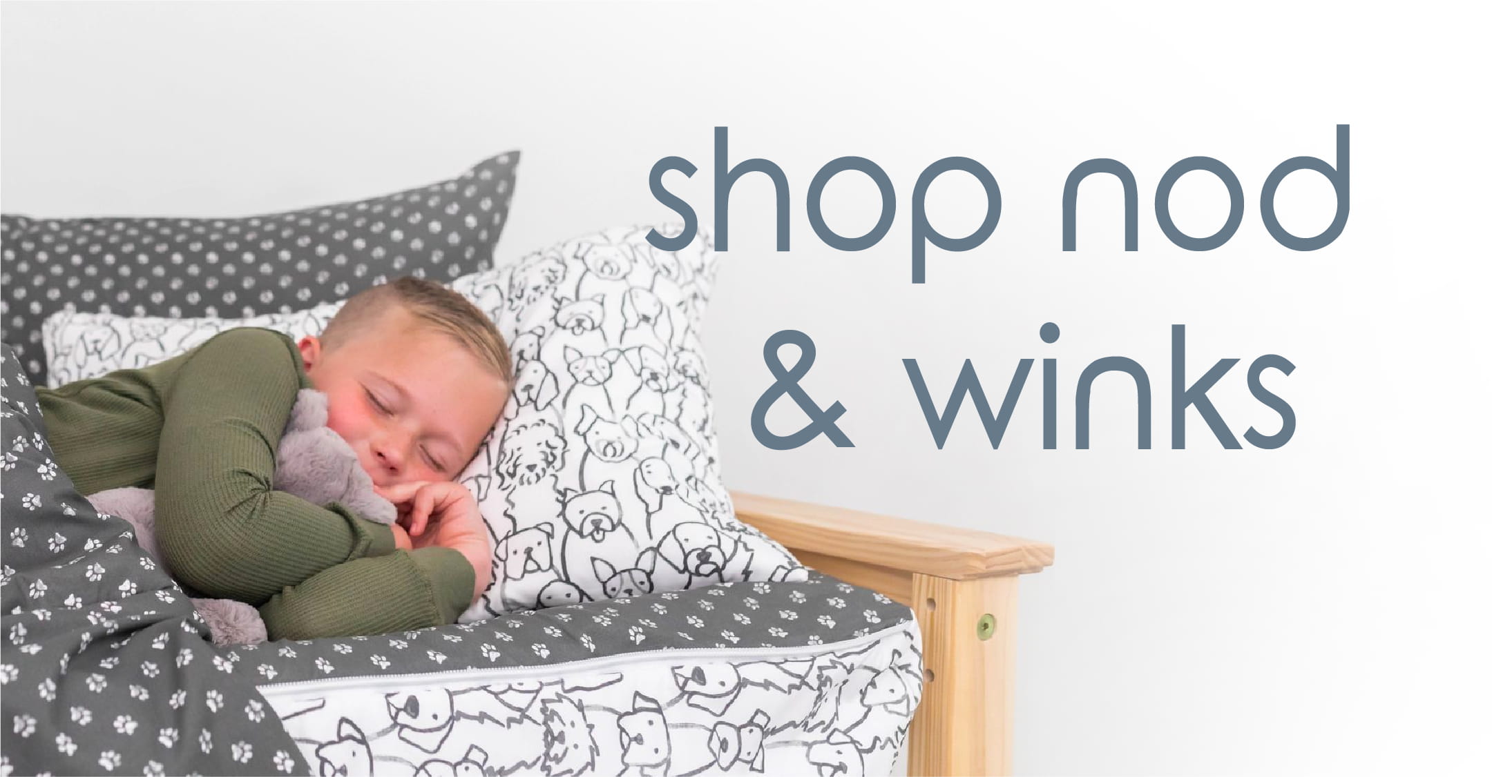 Nod and winks puppy zipper bedding